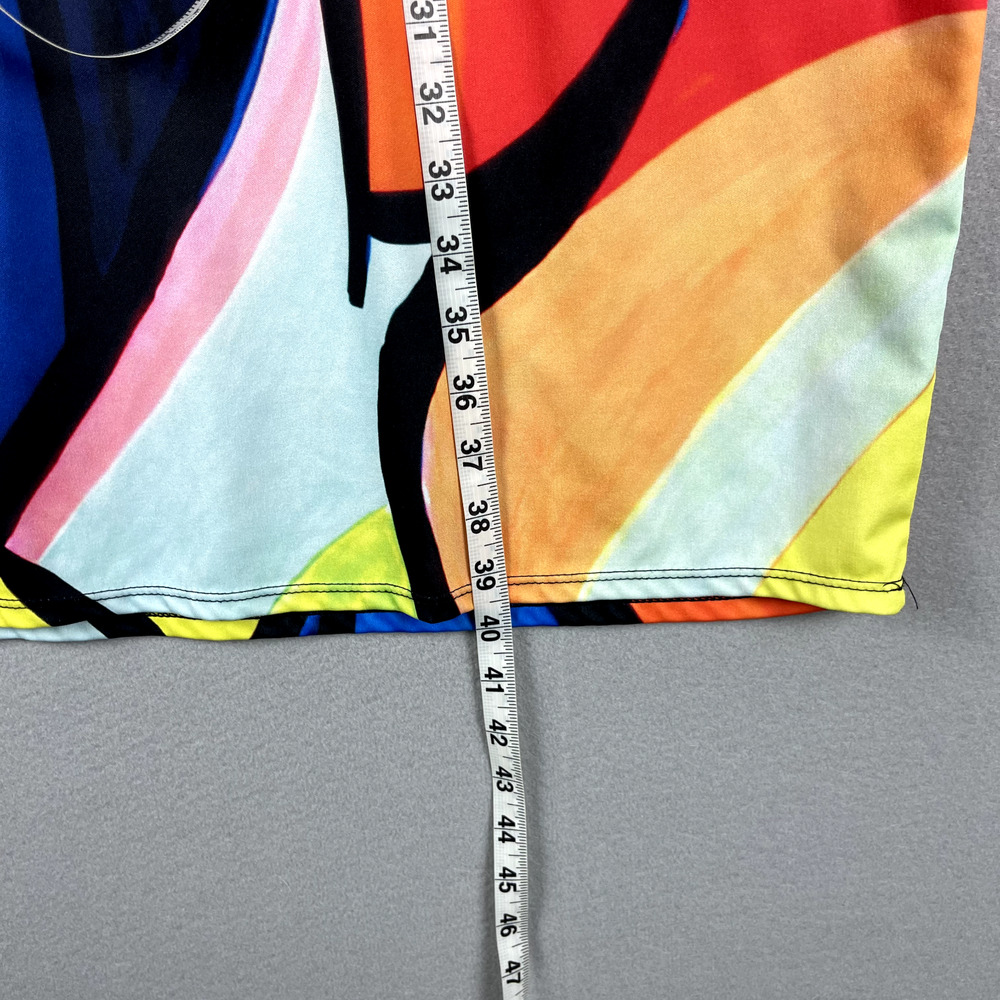 Lerouge Abstract Face Dress Womens XL Pockets Artsy Pop Art Colorful Bright - Picture 6 of 13